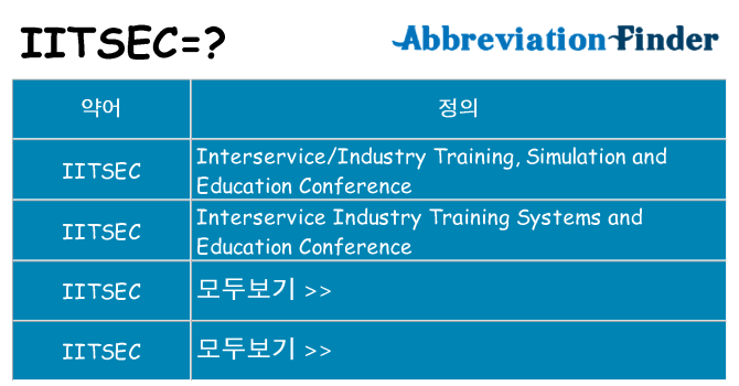 iitsec 대 한 무엇을 서가