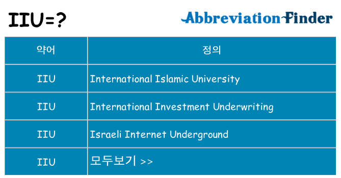 iiu 대 한 무엇을 서가