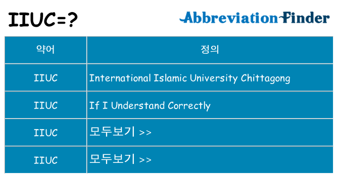 iiuc 대 한 무엇을 서가