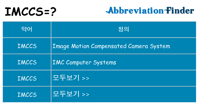 imccs 대 한 무엇을 서가
