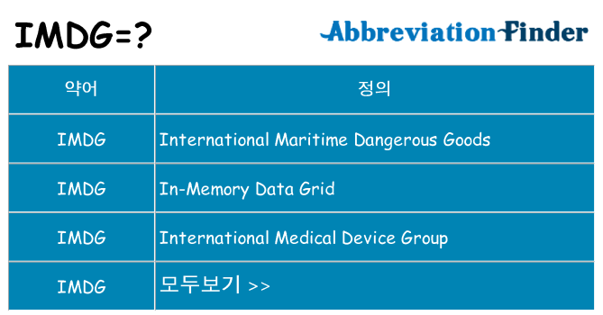 imdg 대 한 무엇을 서가