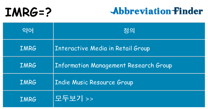 imrg 대 한 무엇을 서가