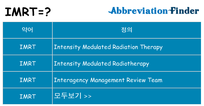imrt 대 한 무엇을 서가