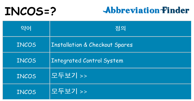 incos 대 한 무엇을 서가