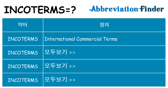 incoterms 대 한 무엇을 서가