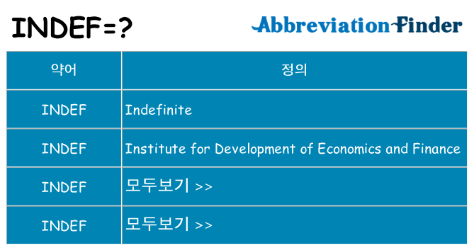indef 대 한 무엇을 서가