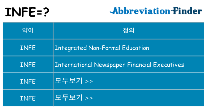 infe 대 한 무엇을 서가