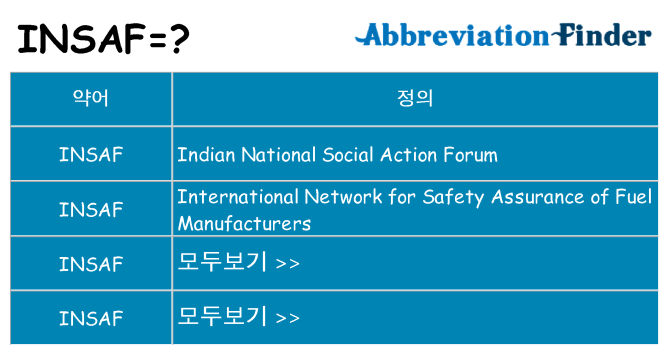 insaf 대 한 무엇을 서가