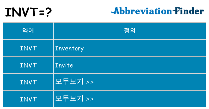 invt 대 한 무엇을 서가