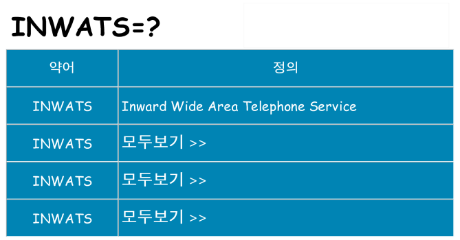 inwats 대 한 무엇을 서가