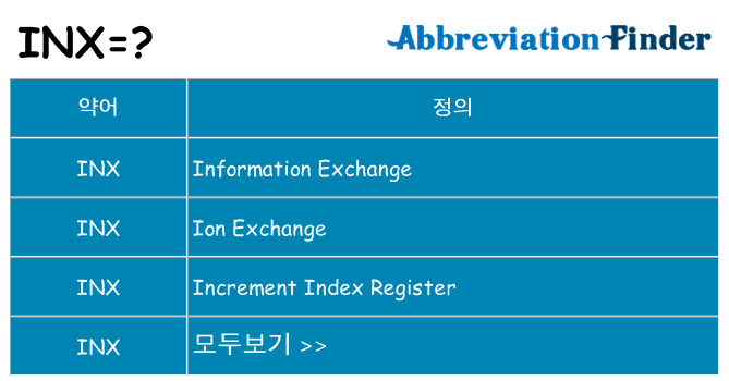 inx 대 한 무엇을 서가