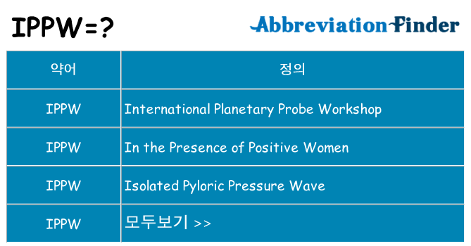 ippw 대 한 무엇을 서가