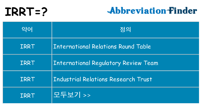 irrt 대 한 무엇을 서가