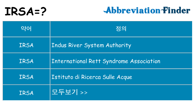 irsa 대 한 무엇을 서가