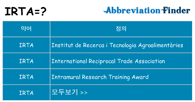 irta 대 한 무엇을 서가