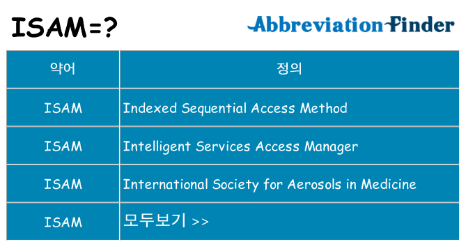 isam 대 한 무엇을 서가