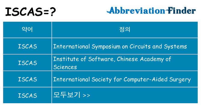 iscas 대 한 무엇을 서가