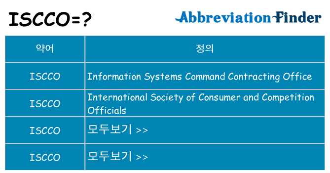 iscco 대 한 무엇을 서가