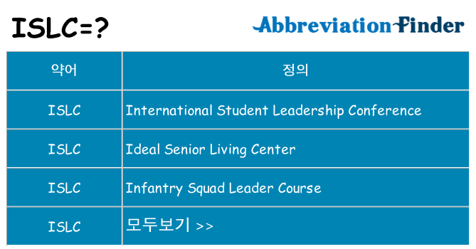 islc 대 한 무엇을 서가