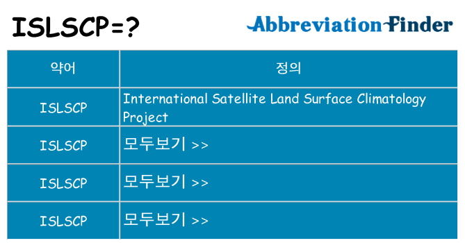 islscp 대 한 무엇을 서가