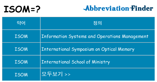 isom 대 한 무엇을 서가