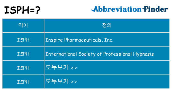 isph 대 한 무엇을 서가