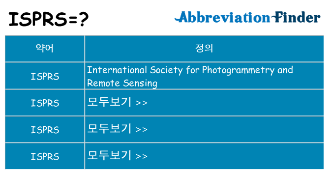 isprs 대 한 무엇을 서가