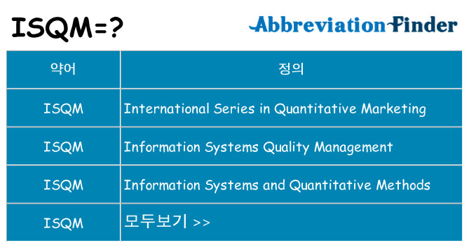 isqm 대 한 무엇을 서가