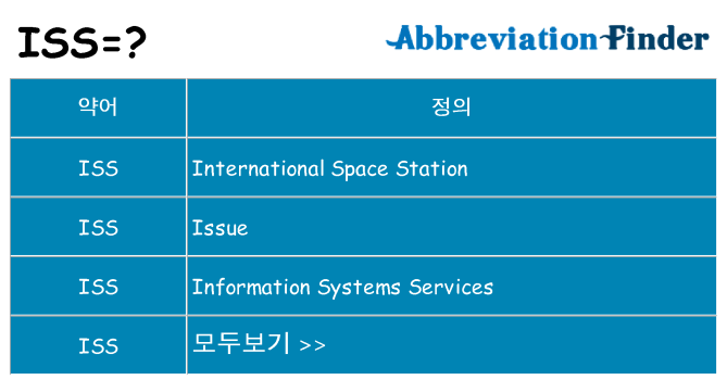 iss 대 한 무엇을 서가