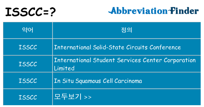 isscc 대 한 무엇을 서가