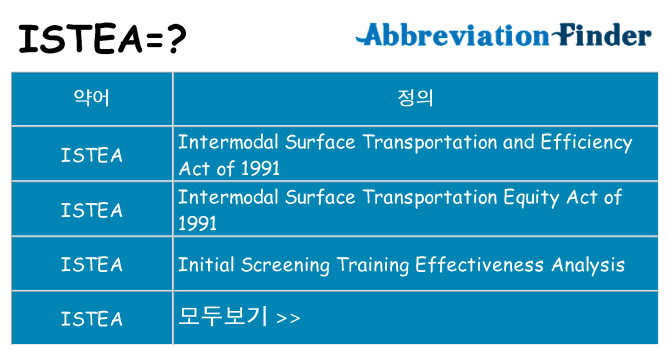 istea 대 한 무엇을 서가
