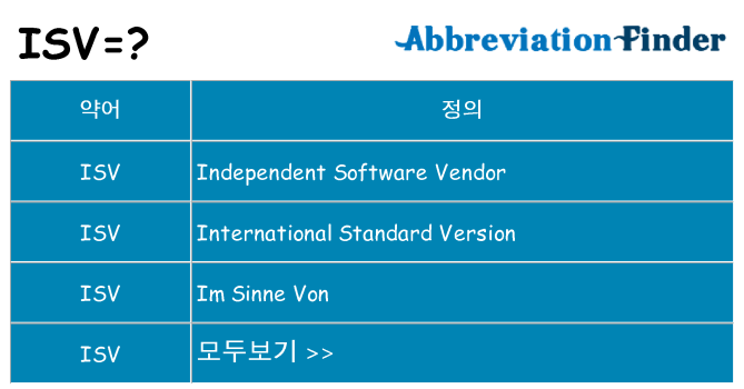 isv 대 한 무엇을 서가
