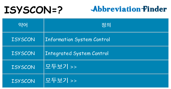 isyscon 대 한 무엇을 서가
