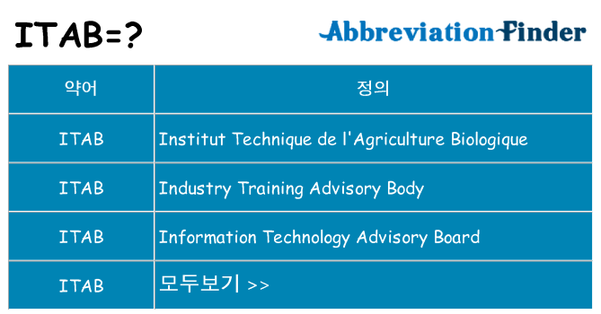 itab 대 한 무엇을 서가