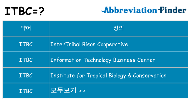 itbc 대 한 무엇을 서가