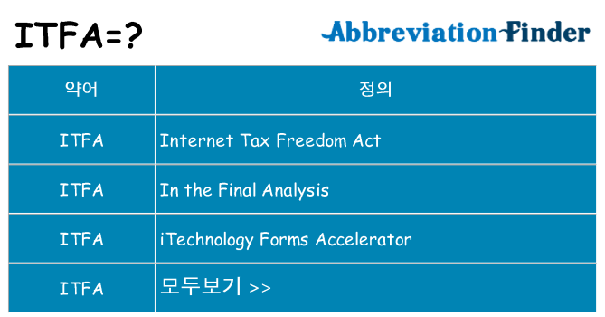 itfa 대 한 무엇을 서가