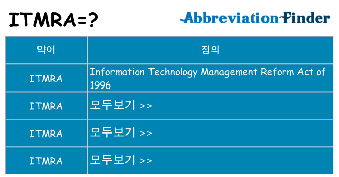 itmra 대 한 무엇을 서가