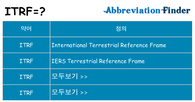 itrf 대 한 무엇을 서가