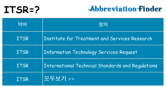 itsr 대 한 무엇을 서가