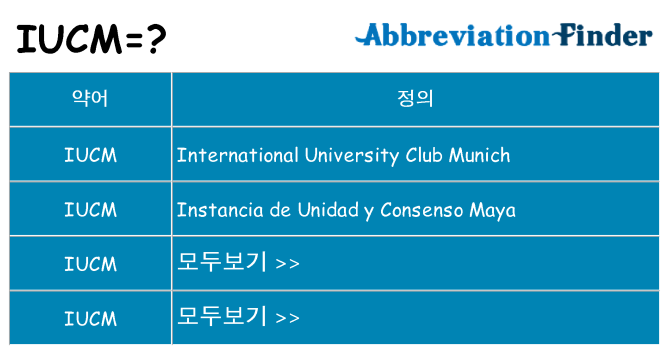 iucm 대 한 무엇을 서가