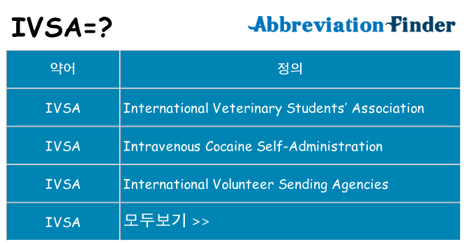 ivsa 대 한 무엇을 서가