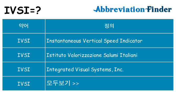 ivsi 대 한 무엇을 서가