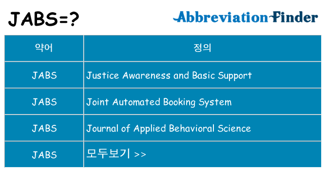 jabs 대 한 무엇을 서가