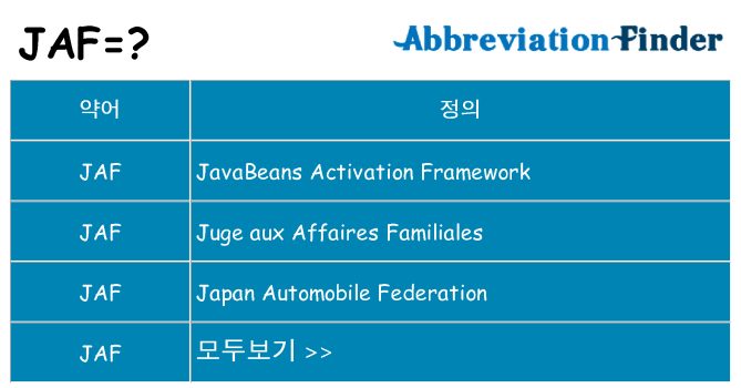 jaf 대 한 무엇을 서가