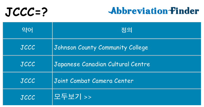 jccc 대 한 무엇을 서가