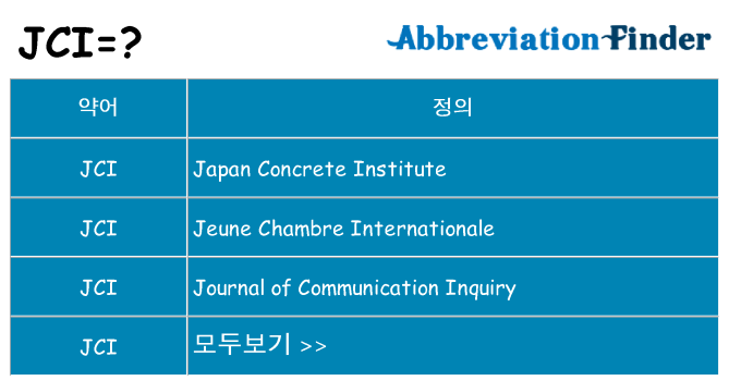 jci 대 한 무엇을 서가