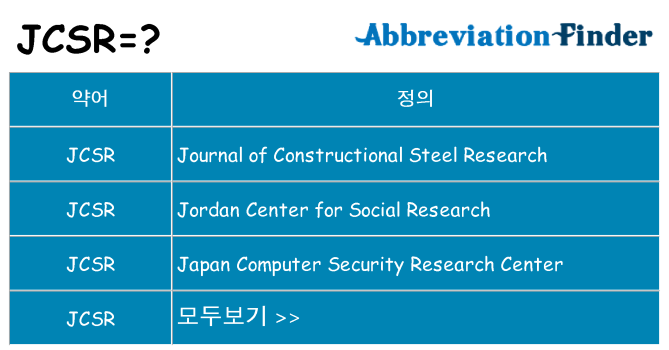 jcsr 대 한 무엇을 서가