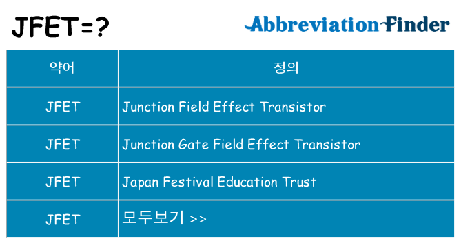 jfet 대 한 무엇을 서가
