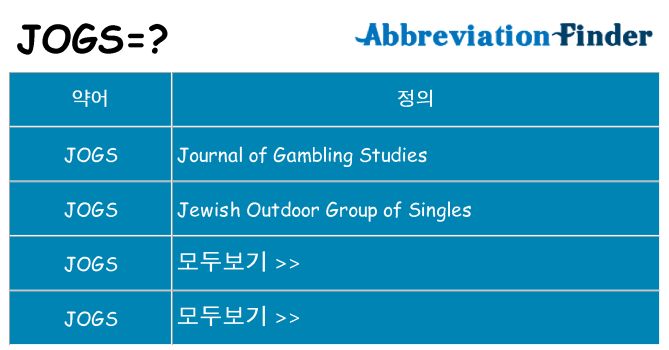 jogs 대 한 무엇을 서가