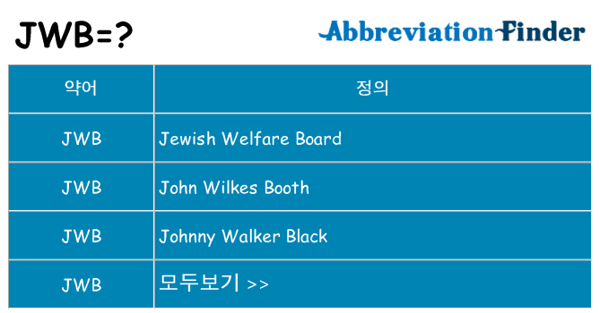 jwb 대 한 무엇을 서가
